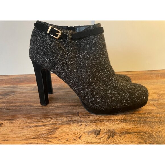 Kelly & Katie Women's Tweed Ankle Booties - Black & Gray Size 9M  Boots NWOT - Picture 3 of 5